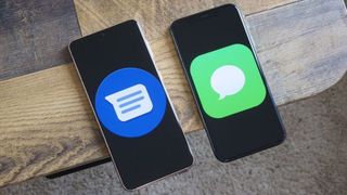 Google Messages and iMessage icons