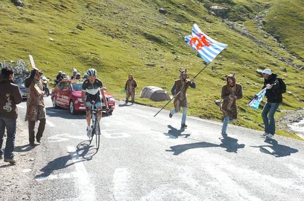 Andy Schleck (Leopard - Trek) on the climb