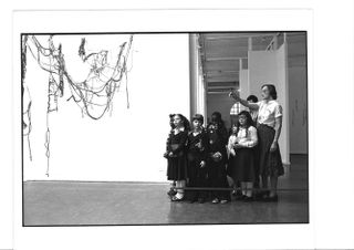 School groups at Whitechapel Gallery during the Eva Hesse exhibition, 4 May - 17 June 1979
