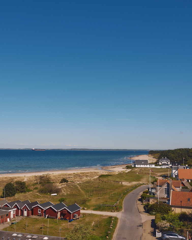view of Danish riviera from Cori Hornbaek hotel