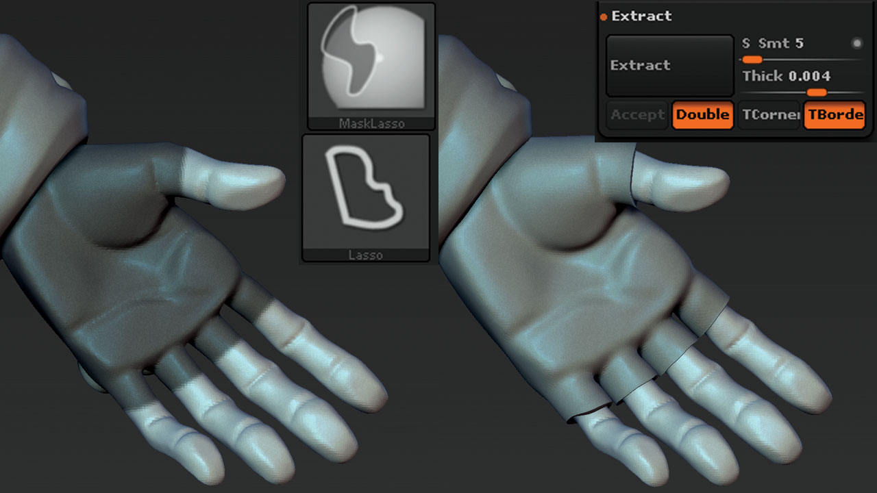 ZRemesher 3D hands