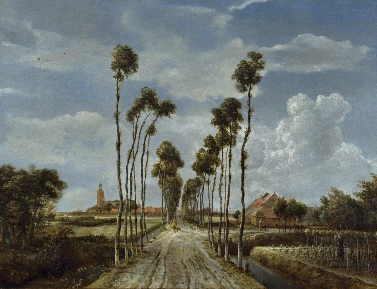 The Avenue at Middelharnis, 1689, oil on canvas, 40¾in by 55½in, by Meindert Hobbema (1638–1709), National Gallery, London.