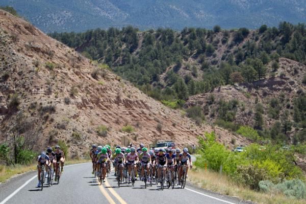 The women tackle another climb.
