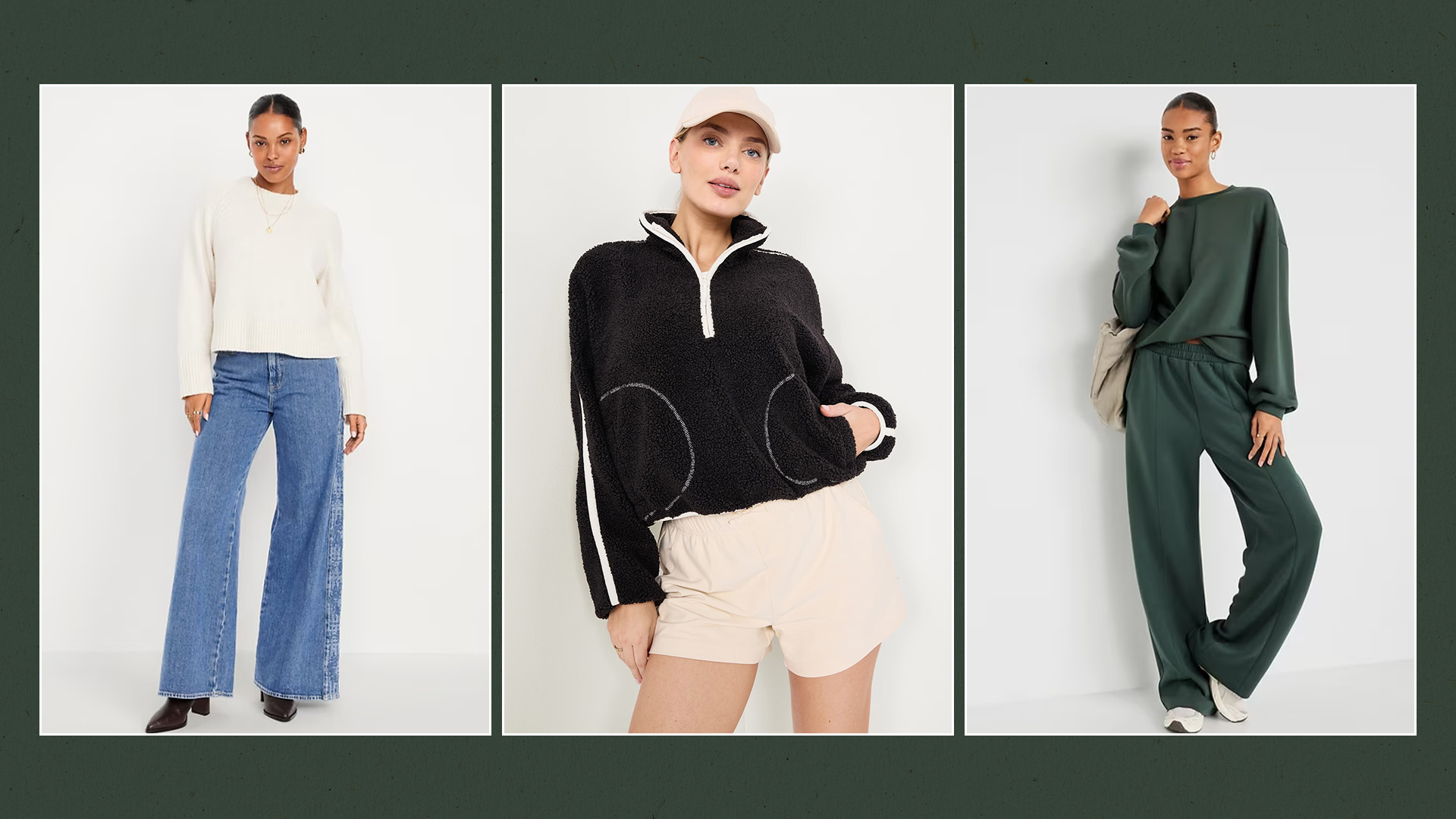 Collage Image of Cozy Outfits From Old Navy