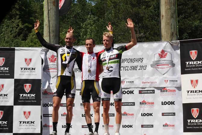 Elite men's podium at the Canadian Cross Country National Championships