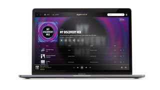 Amazon Music Unlimited desktop app displayed on a laptop