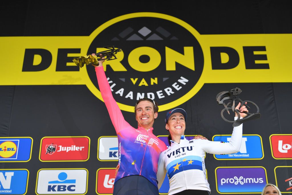 2019 Tour of Flanders winners Alberto Bettiol and Marta Bastianelli