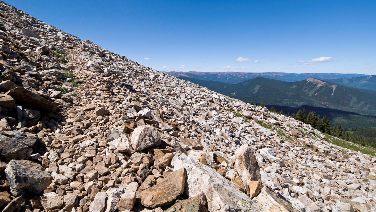 Scree field on mountainside, Colorado 