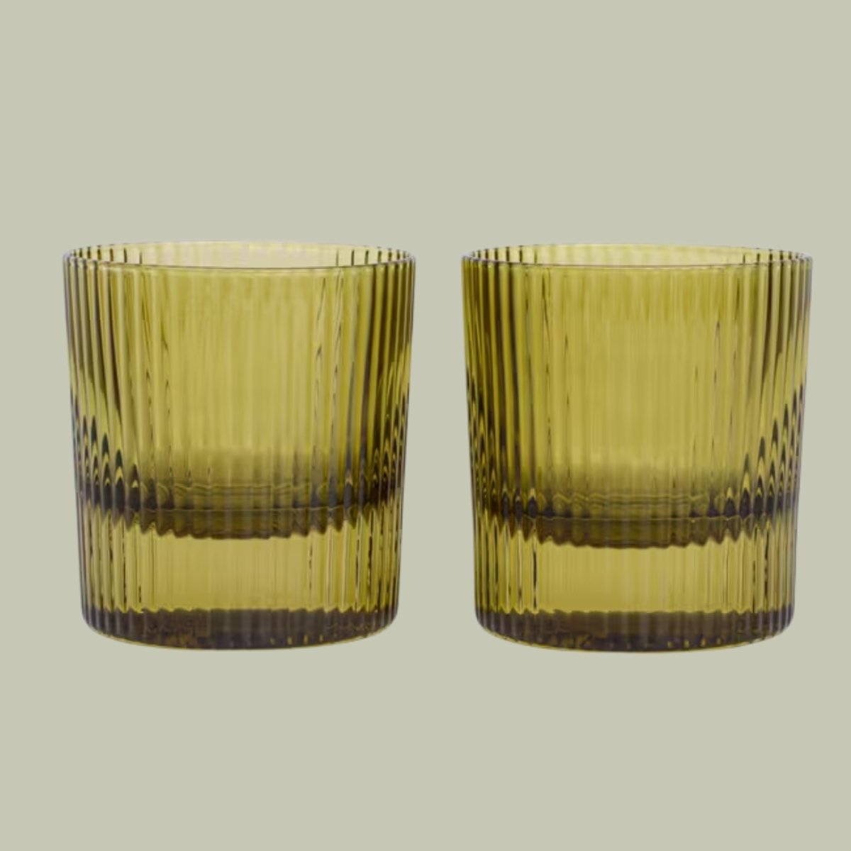 Here's How, Scout Lowball Glasses in Olive