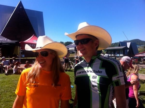 Katie Compton and Alex Grant try to adjust to our new look...