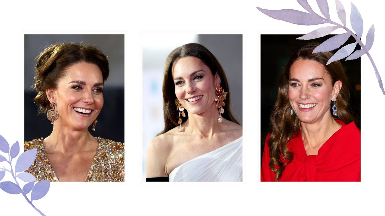 composite of kate middleton&#039;s best makeup looks of all time