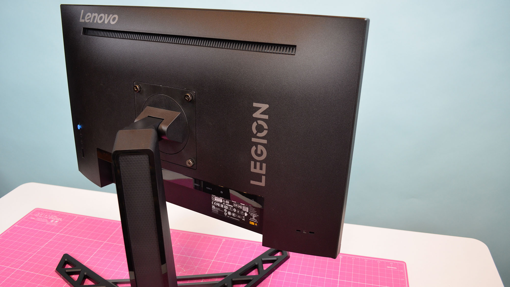 A Lenovo Legion R25f-30 on a desk