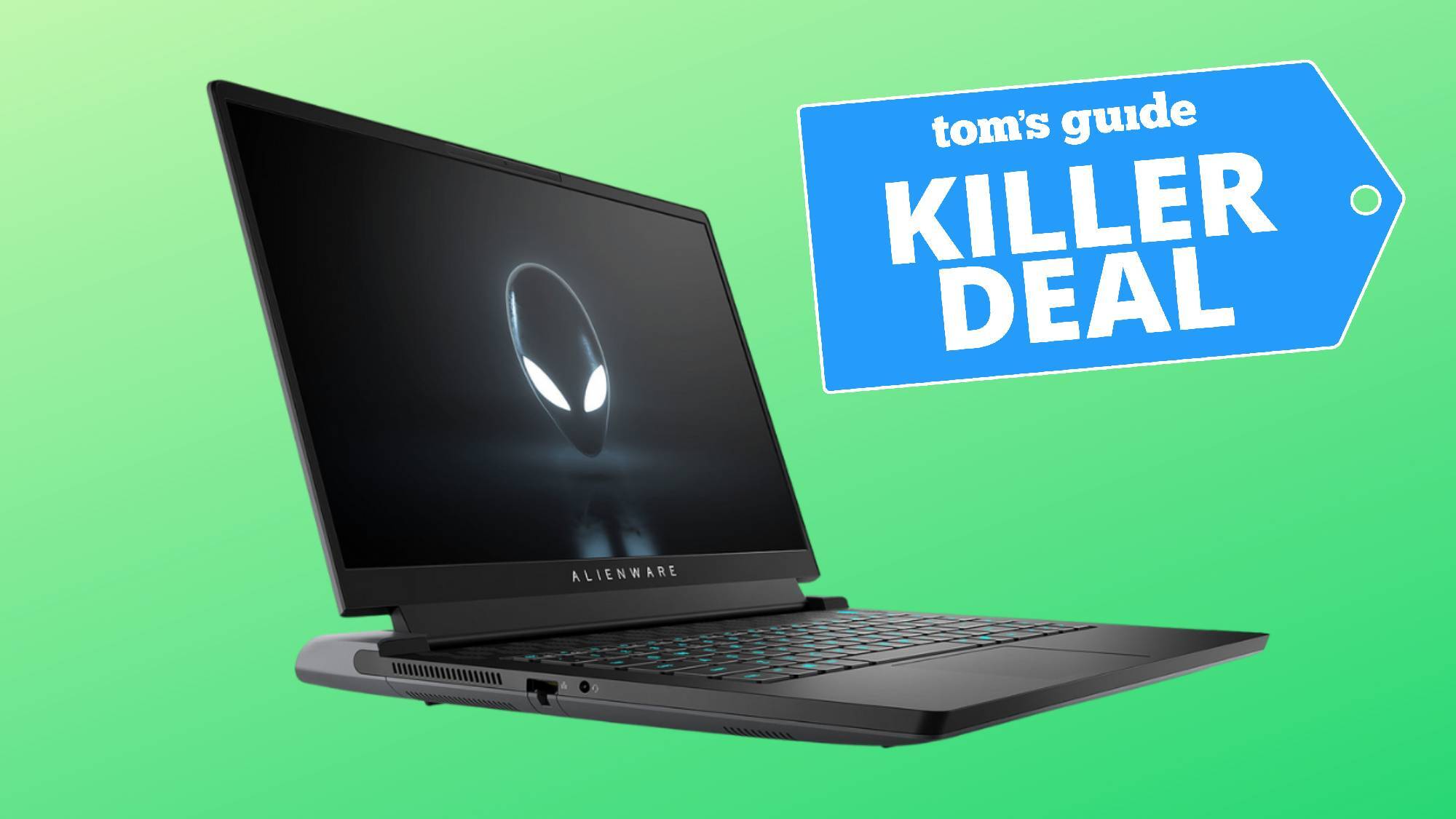 Alienware m15 R6 gaming laptop with a Tom's Guide offer tag