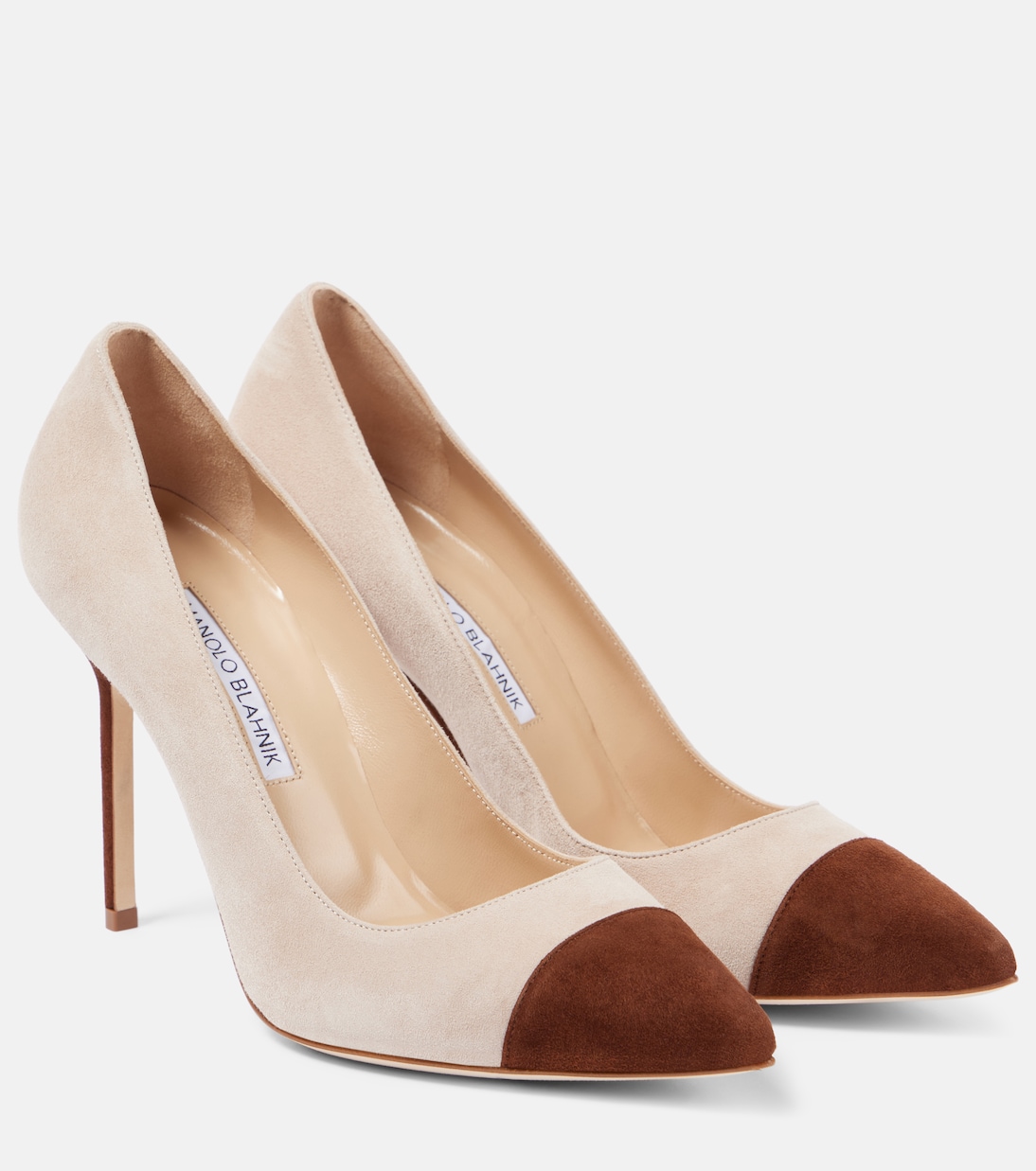 Capcour 105 Suede Pumps in Beige - Manolo Blahnik