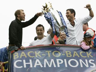 And Lampard was lifting the league trophy again at the end of the 2005-06 season as Chelsea went back-to-back