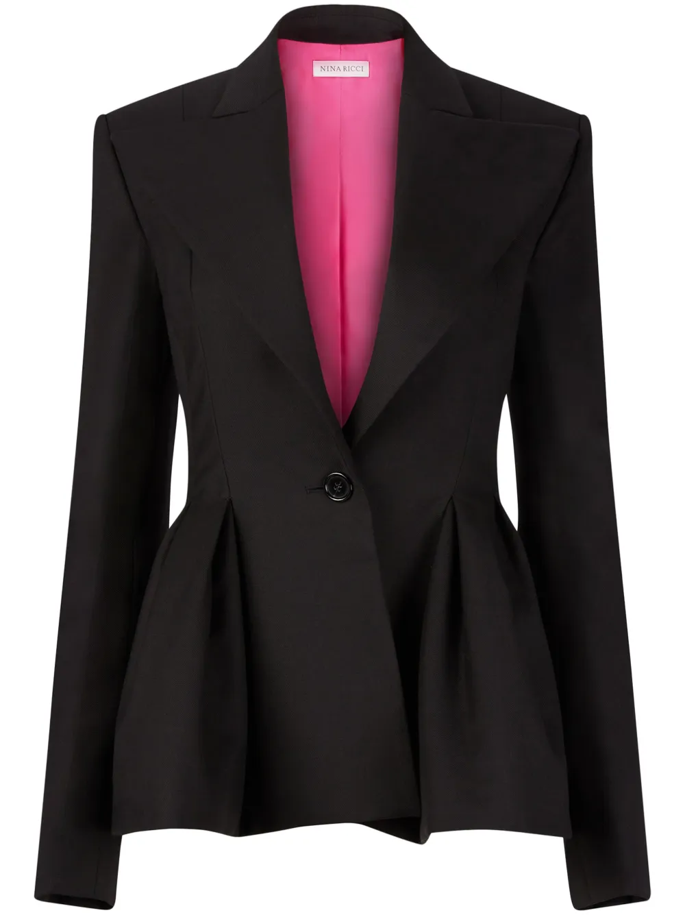 Nina Ricci Peplum Hem Wool Blazer | 40