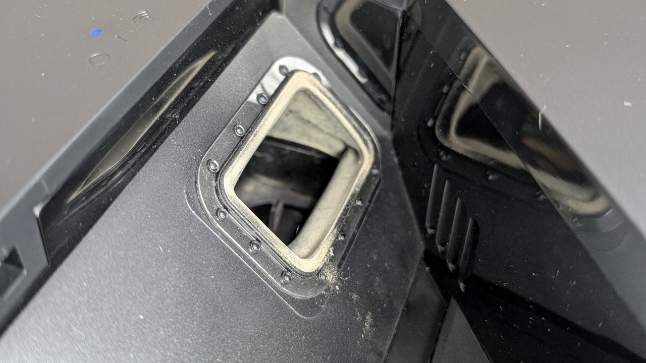 Dreame Matrix10 Ultra robovac close up of dust bin rubber seals