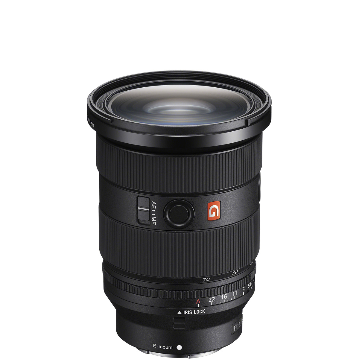 Sony FE 16-35mm f/2.8 GM II lens on a white background