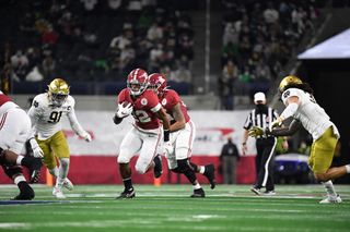 Najee Harris (22) of The University of Alabama Crimson Tide during the 2021 Rose Bowl presented by Capital One (Photo by Scott Clarke / ESPN Images)