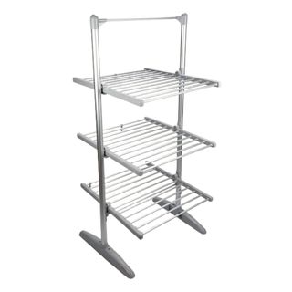 Upright heated clothes airer