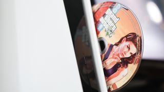 GTA V physical disc in PlayStation 5 console