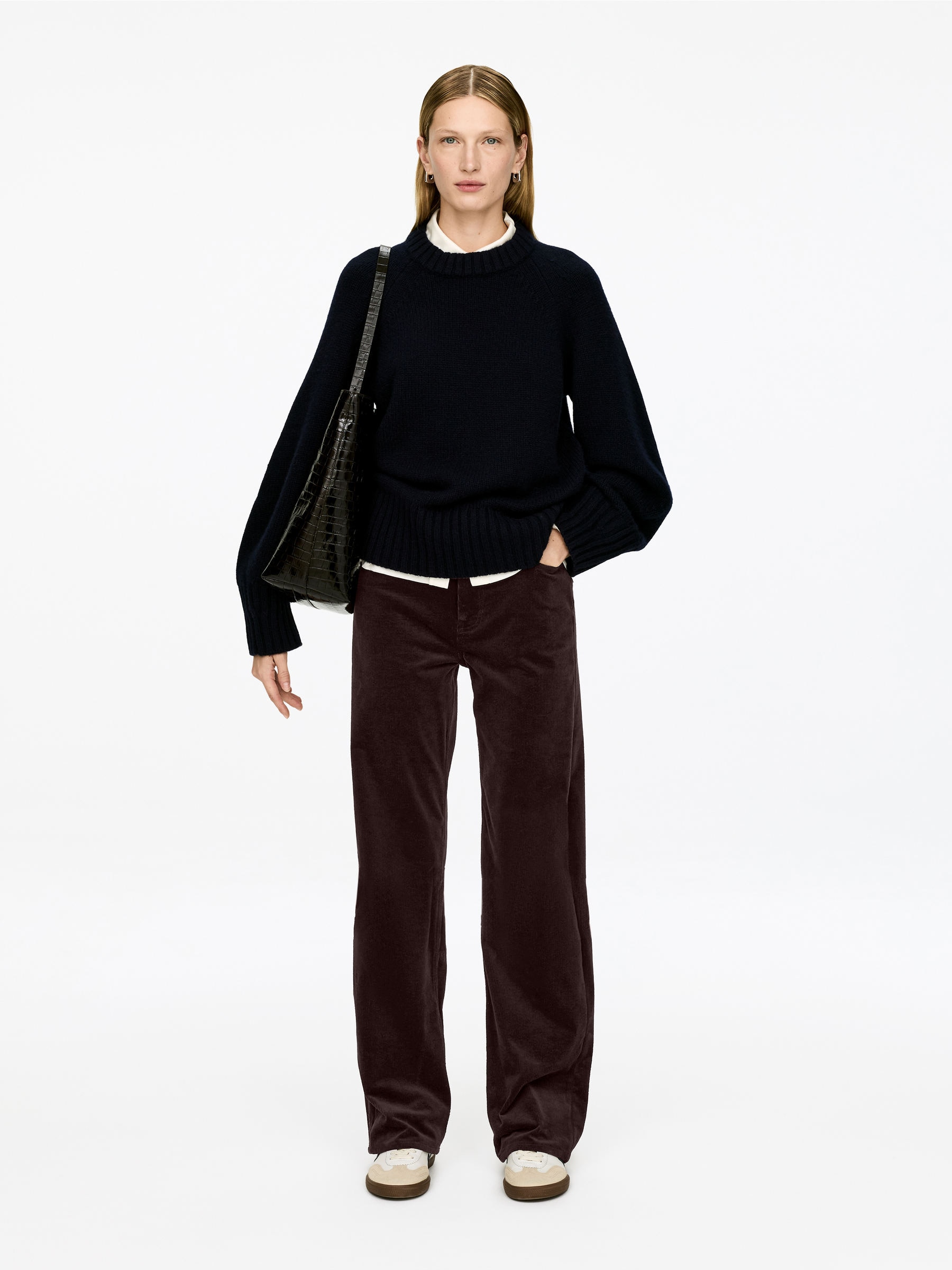 Coral Corduroy Wide Jeans &amp;ndash; Dark Burgundy &amp;ndash; Women &amp;ndash; Arket Gb