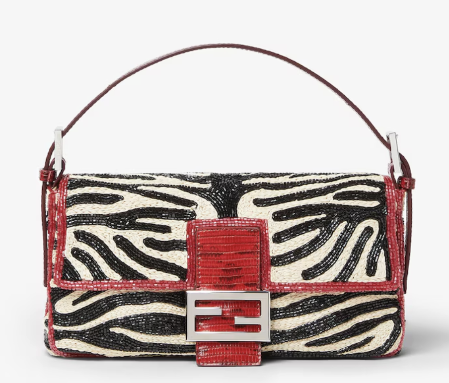 Fendi, Baguette Raffia and Bead Re Edition Bag
