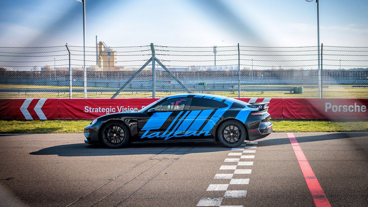 Porsche Taycan GT Turbo on track