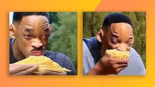 AI-generated image of Will Smith eating spaghetti