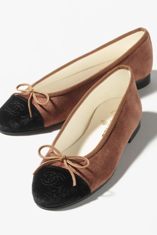 Chanel Velvet Ballet Flats