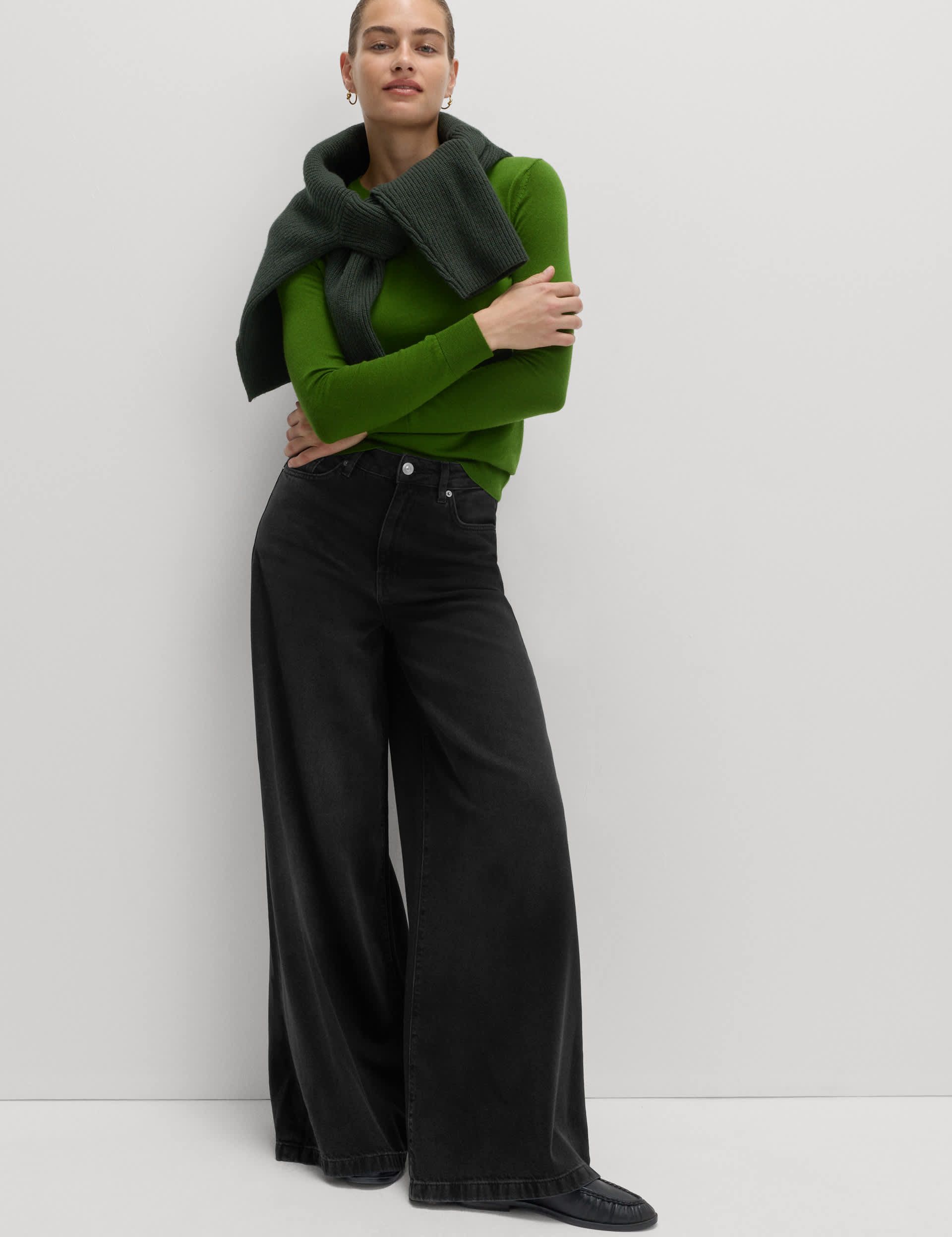 Lyocell™ Blend Wide Palazzo Leg Jeans
