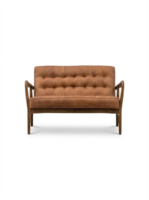 Brad Two-Seater Leather Sofa in Vintage Brown