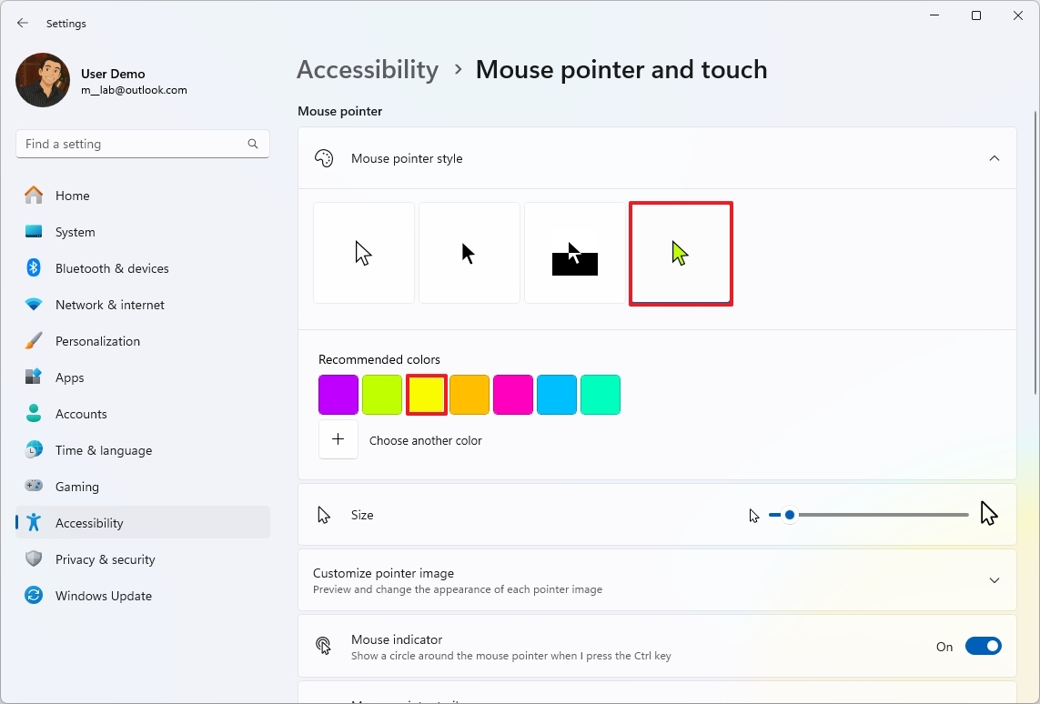 Change mouse color