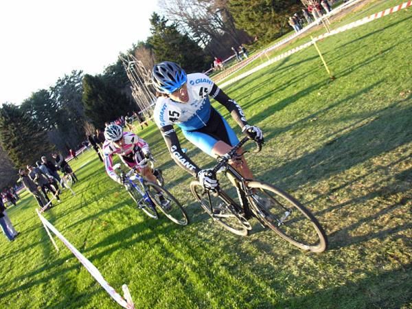 Adam Craig, who started over five rows back, makes it to the front group.
