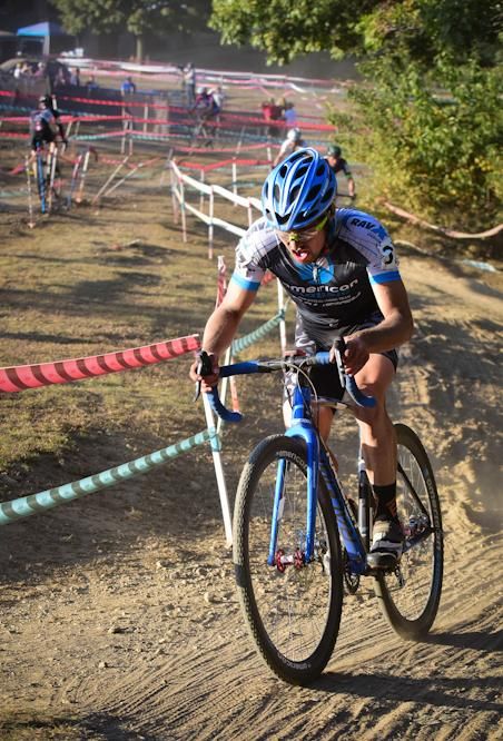 An American Classic rider finding some clean air on the dusty course