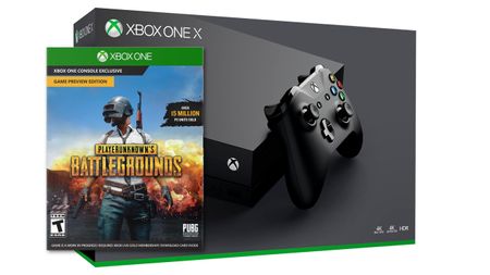 A photo illustration of an Xbox One X and PlayerUnknown's Battlegrounds.