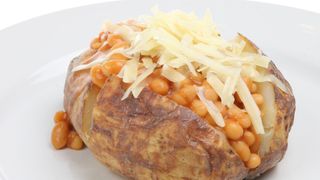 Jacket potato with baked beans and cheese