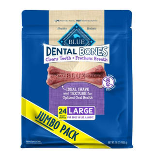 Blue Buffalo Dental Bones All Natural Rawhide-Free Regular Dental Dog Treats