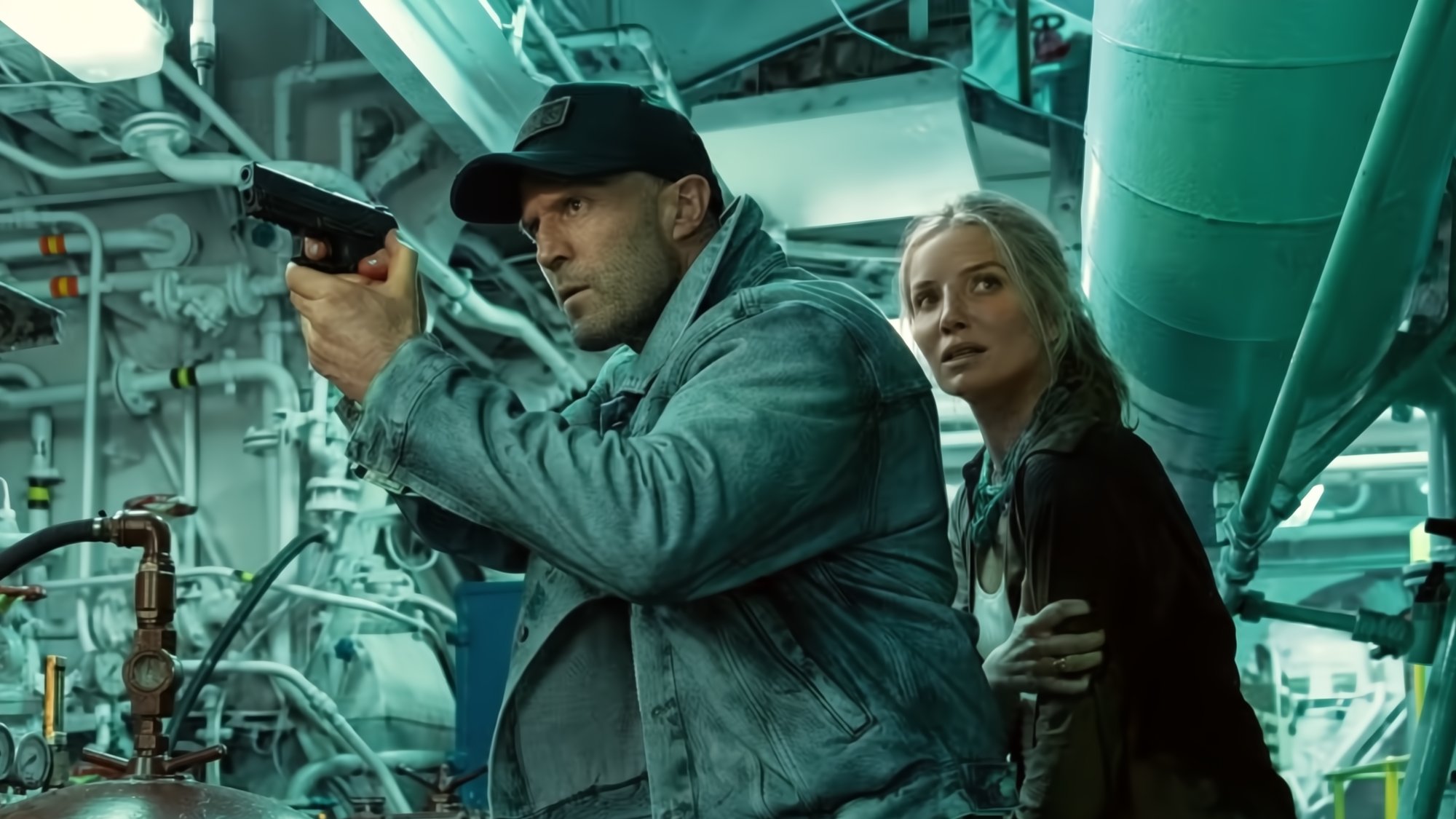 Jason Statham and Annabelle Wallis in Mutiny
