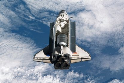 NASA space shuttle Atlantis in Earth orbit.