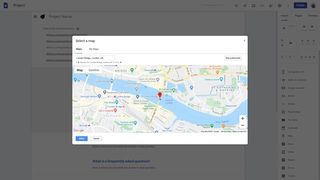 Google Sites' Google Maps widget in use