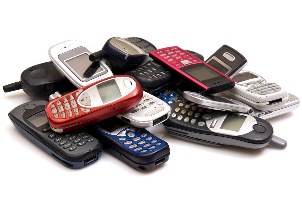 Pile of mobile phones