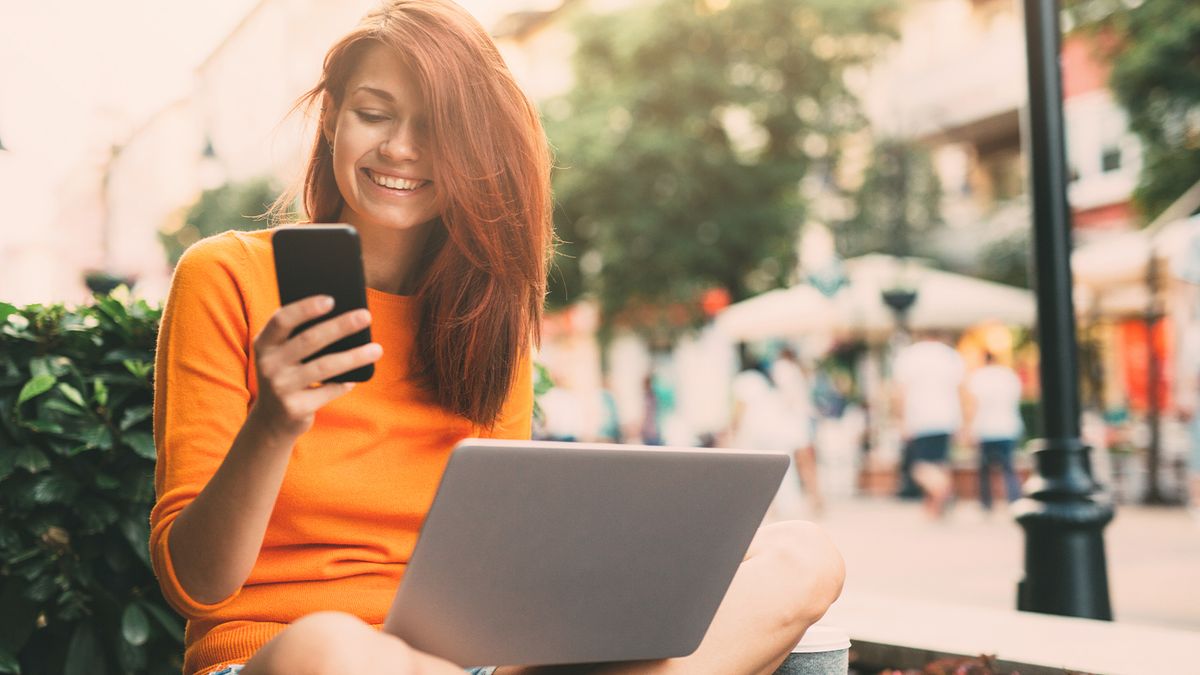 A woman browsing the internet 