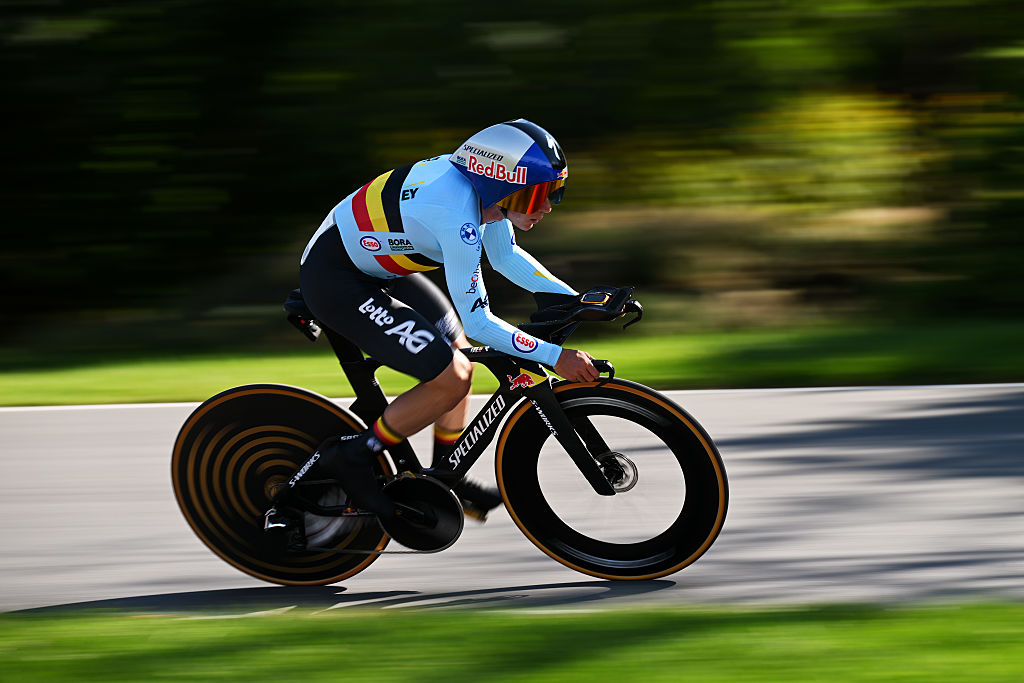  Remco Evenepoel and Team Belgium competes during the 99th UCI Road World Championships Montreal 2026 - Men Elite Individual Time Trial a 39,2km race
