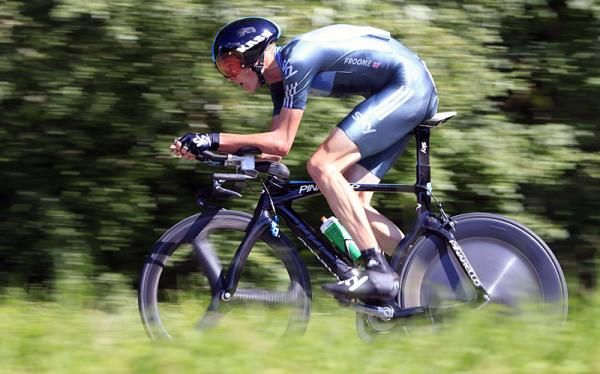 Chris Froome (Sky) rode into the top three overall with his time trial performance.