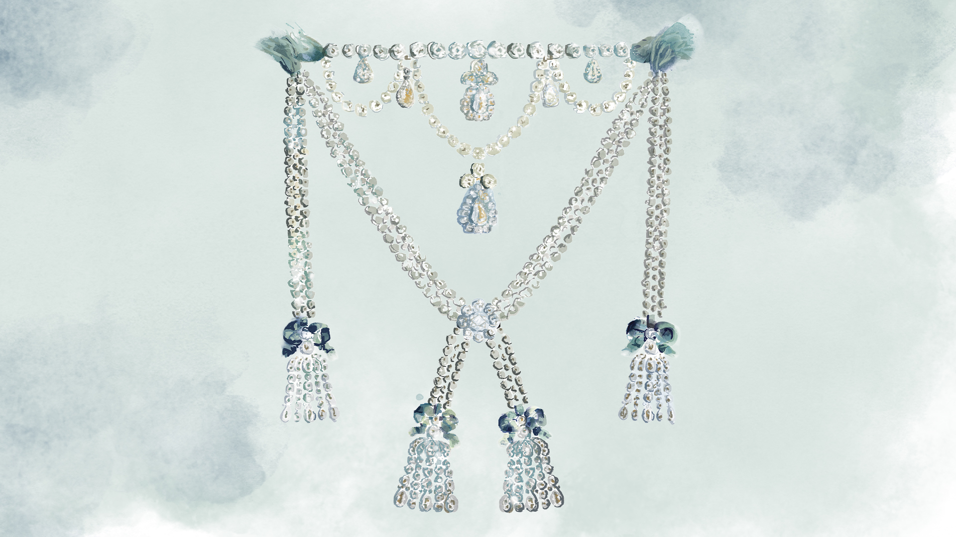 Diamond necklace illustration