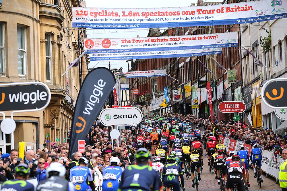 The peloton in action during stage 4 at the Tour of Britain