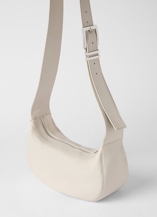 Cream Leather Sling Bag