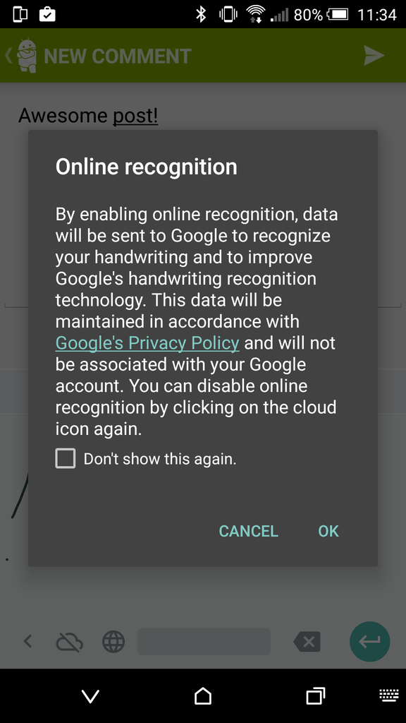 Google Handwriting Input