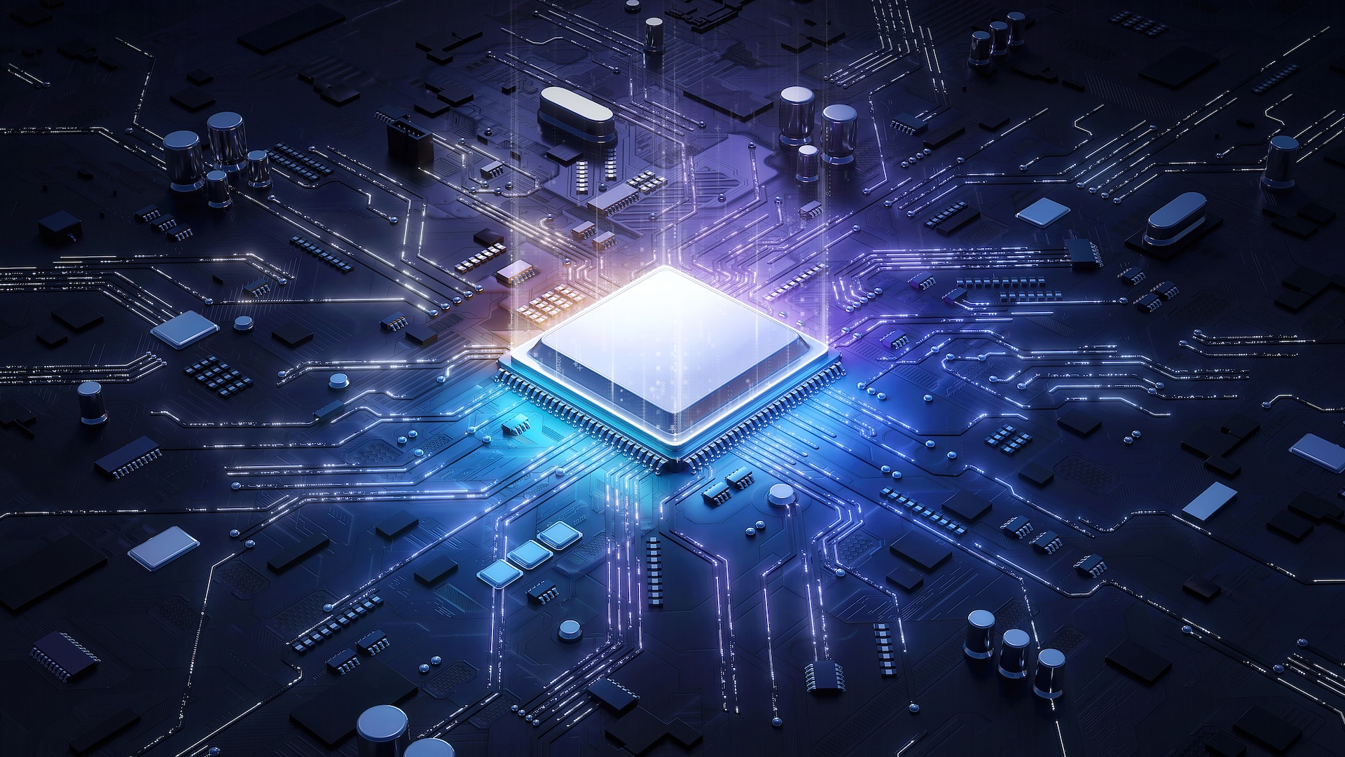 a rendering of a computer chip